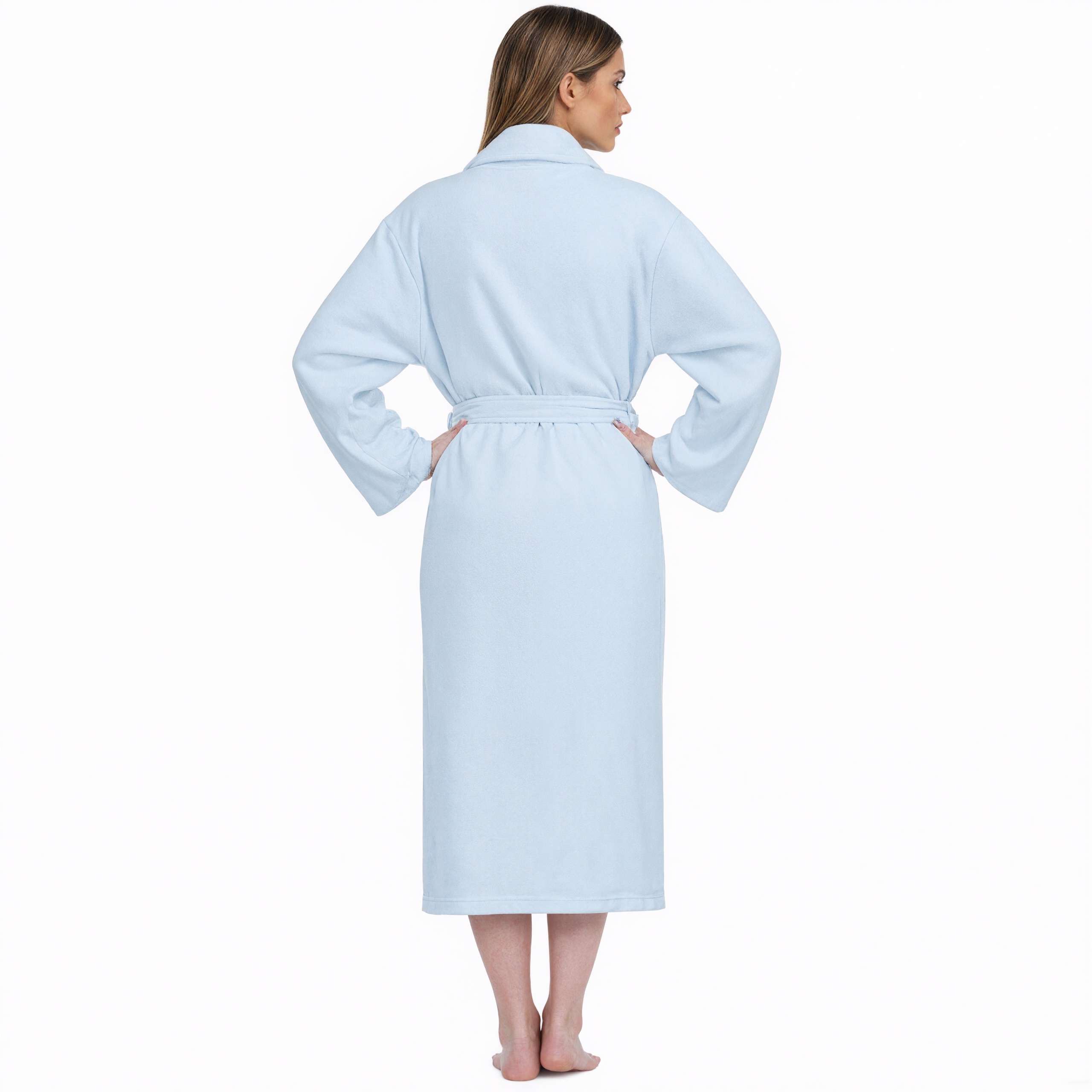 Soft Plush Fleece Long Bathrobe For Women Home Wear
