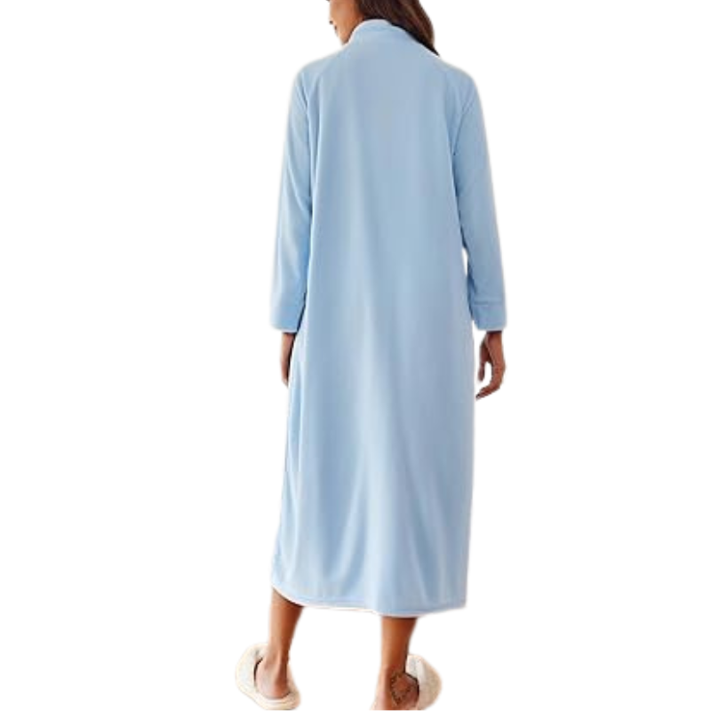 Long Sleeves Soft Bathrobe With Pockets For Women