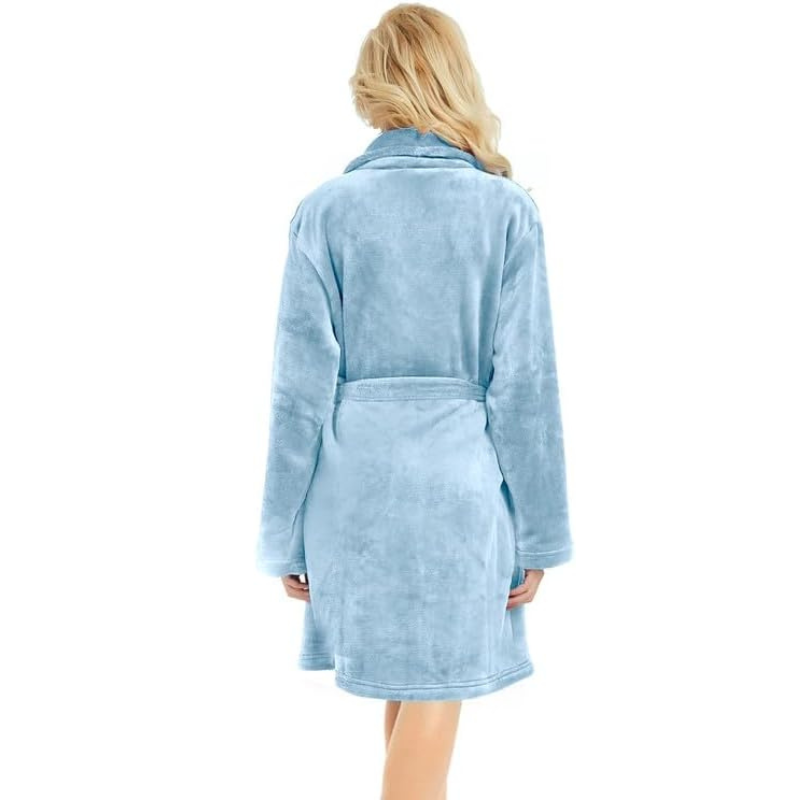 Soft Fleece Bathrobe With Pockets For Women