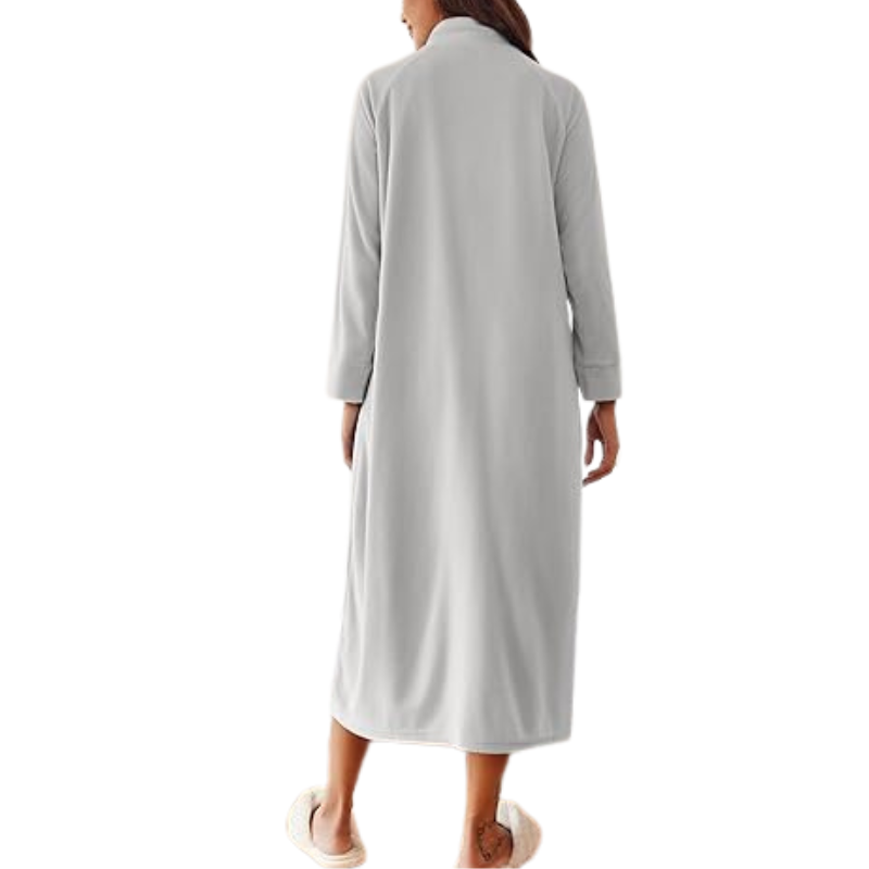 Long Sleeves Soft Bathrobe With Pockets For Women
