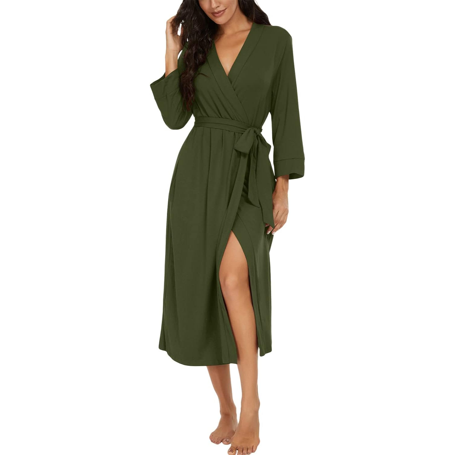 Lightweight  Long Lounge Robe With Pockets For Women