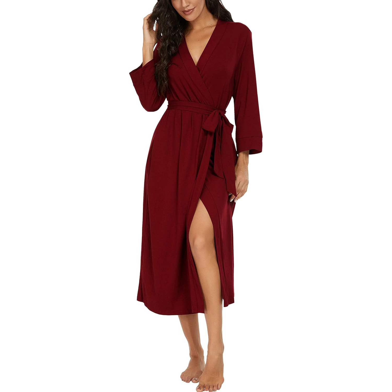 Lightweight  Long Lounge Robe With Pockets For Women