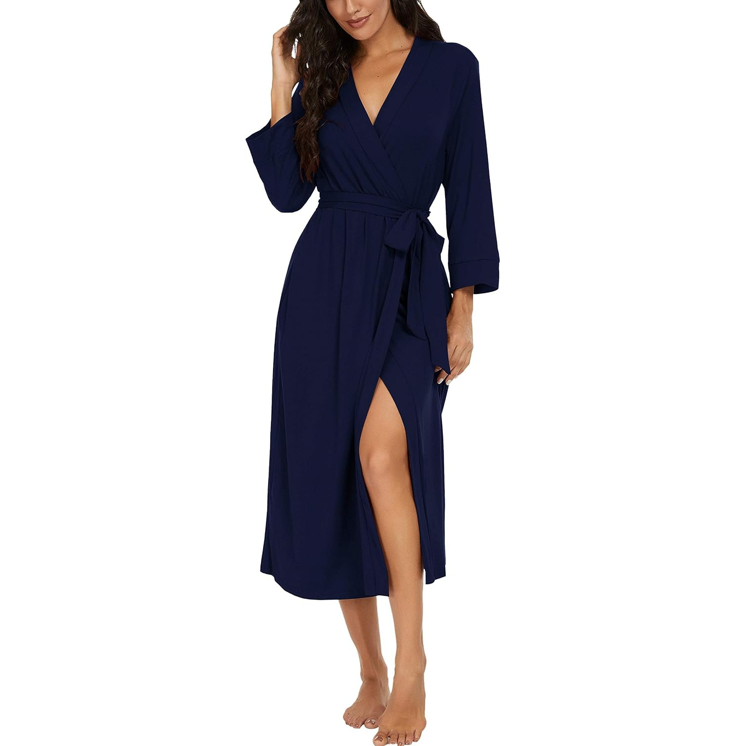 Lightweight  Long Lounge Robe With Pockets For Women