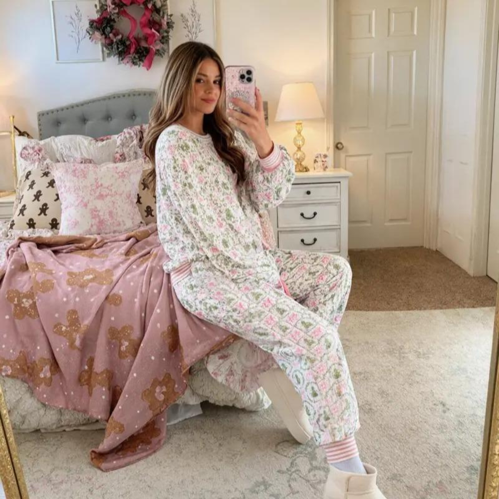 Festive Mama Claus Holiday Matching Pajama Set