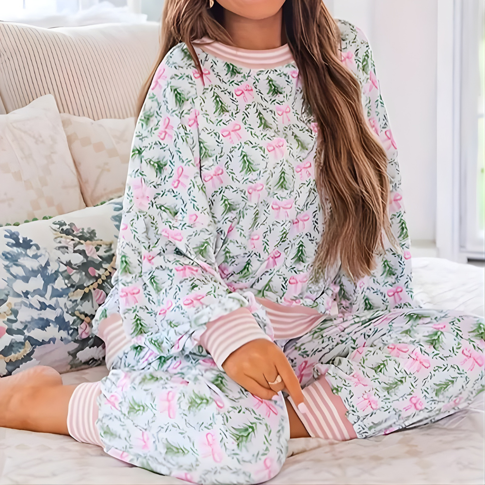 Festive Mama Claus Holiday Matching Pajama Set