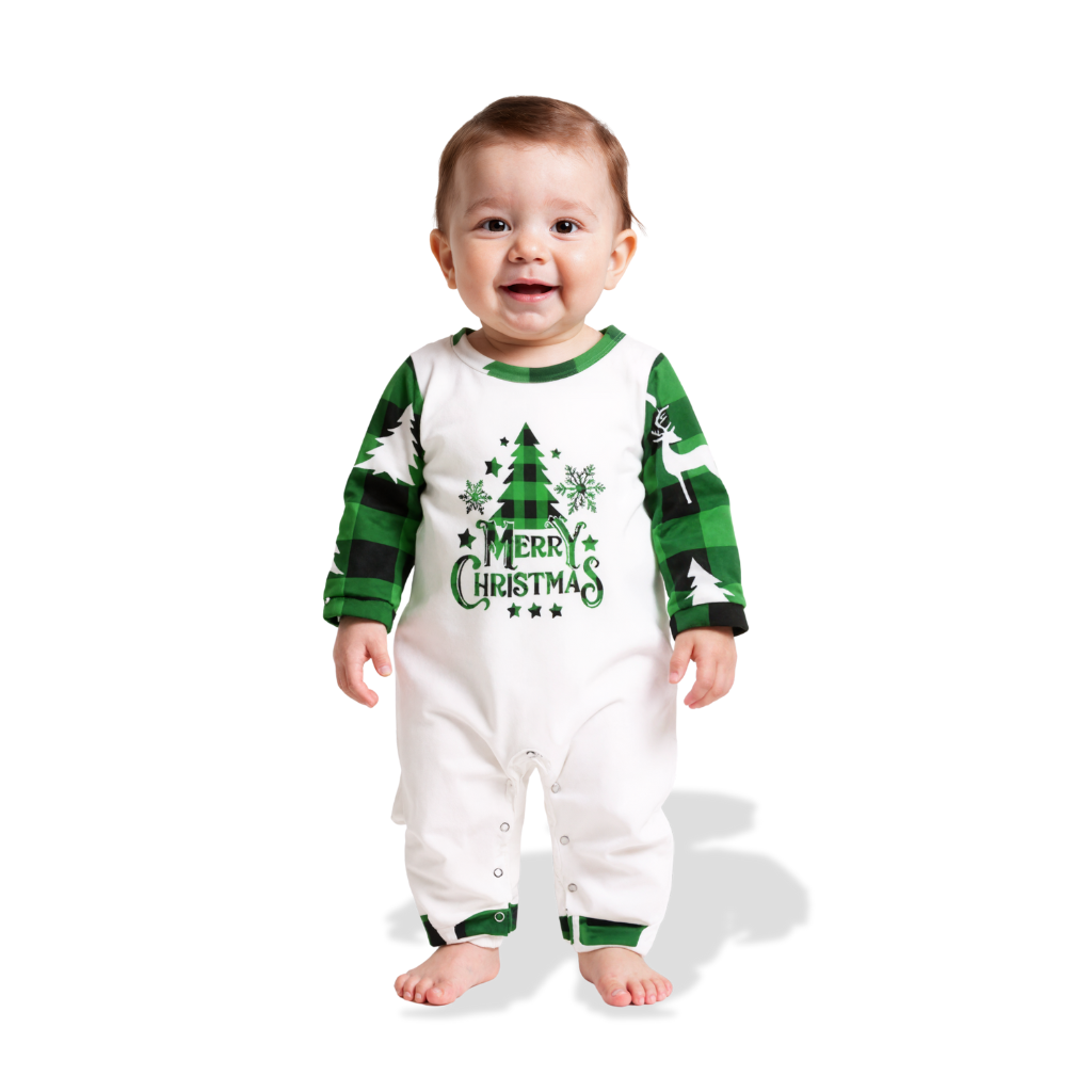 Merry Christmas Tree Design Family Matching Pajama Set