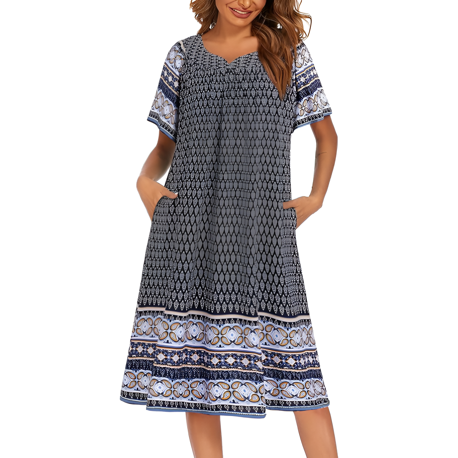 Floral Print Short Sleeve Nightgown For Women