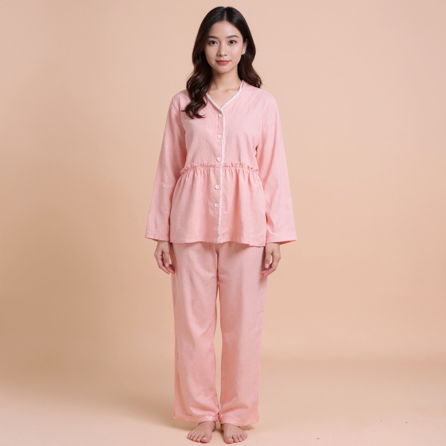 Pajama Set With Full Length Trousers