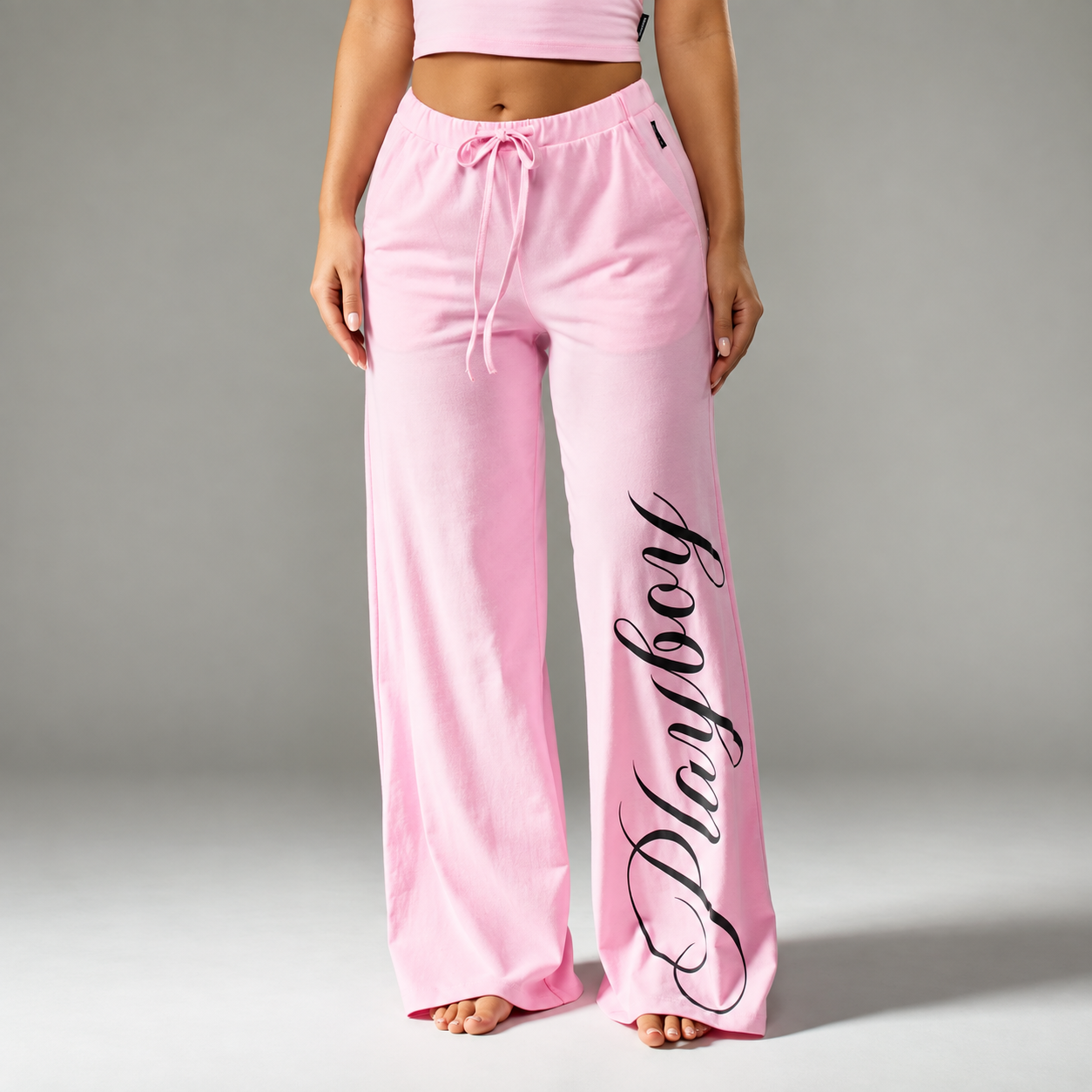 Christmas Crop Top And Wide Length Pant For Women