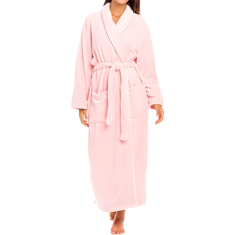 Long Plush Fleece Winter Bathrobe For Women