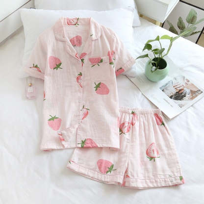 Ladies Strawberry Shorts Suit