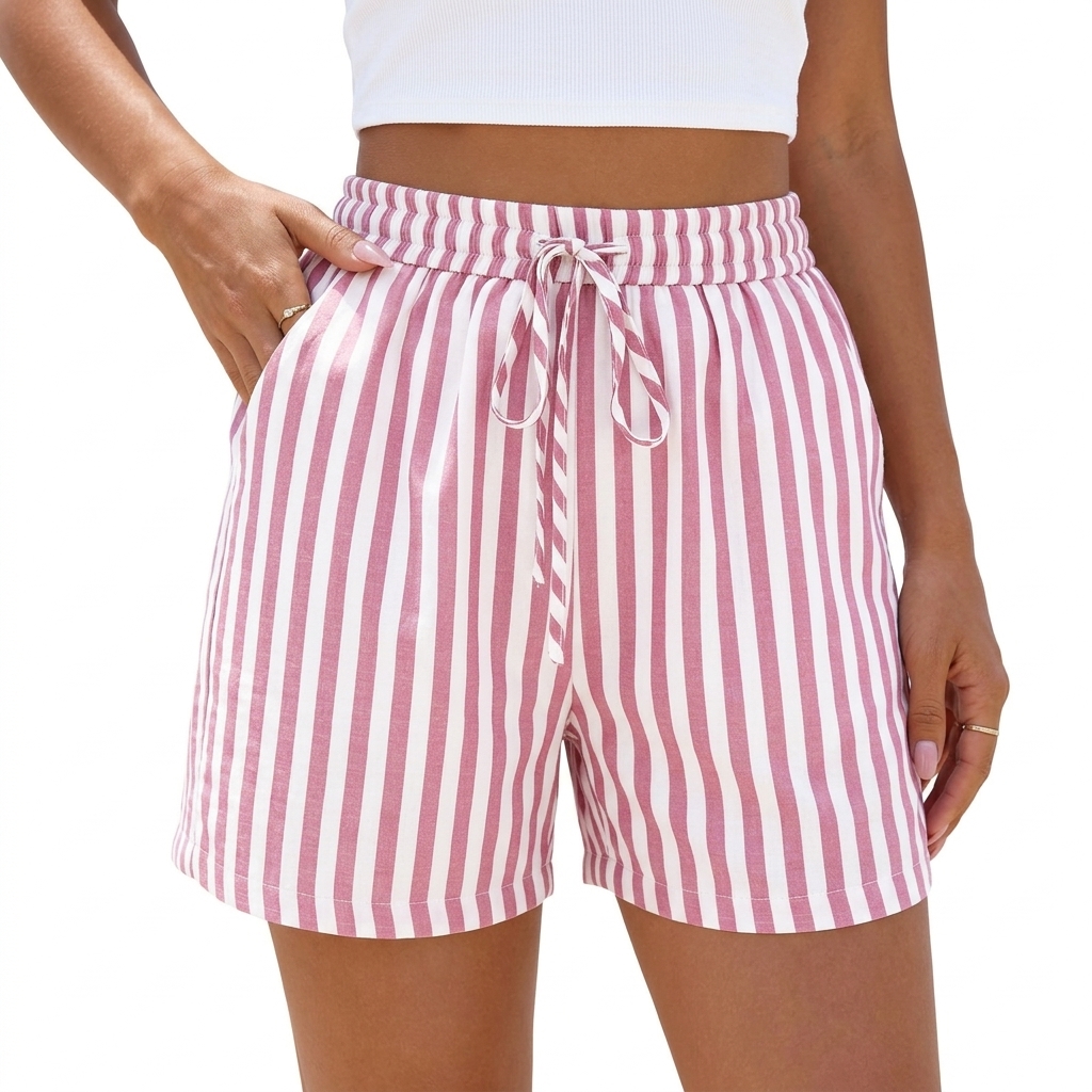 Plaid Beach Vacation Shorts For Women