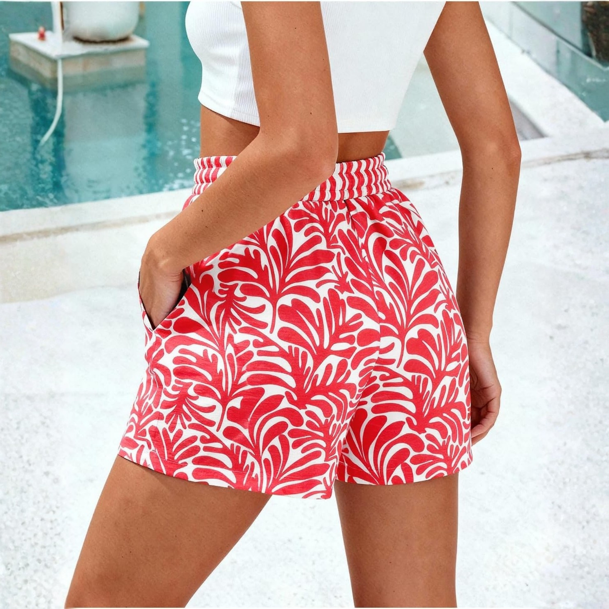 Plaid Beach Vacation Shorts For Women