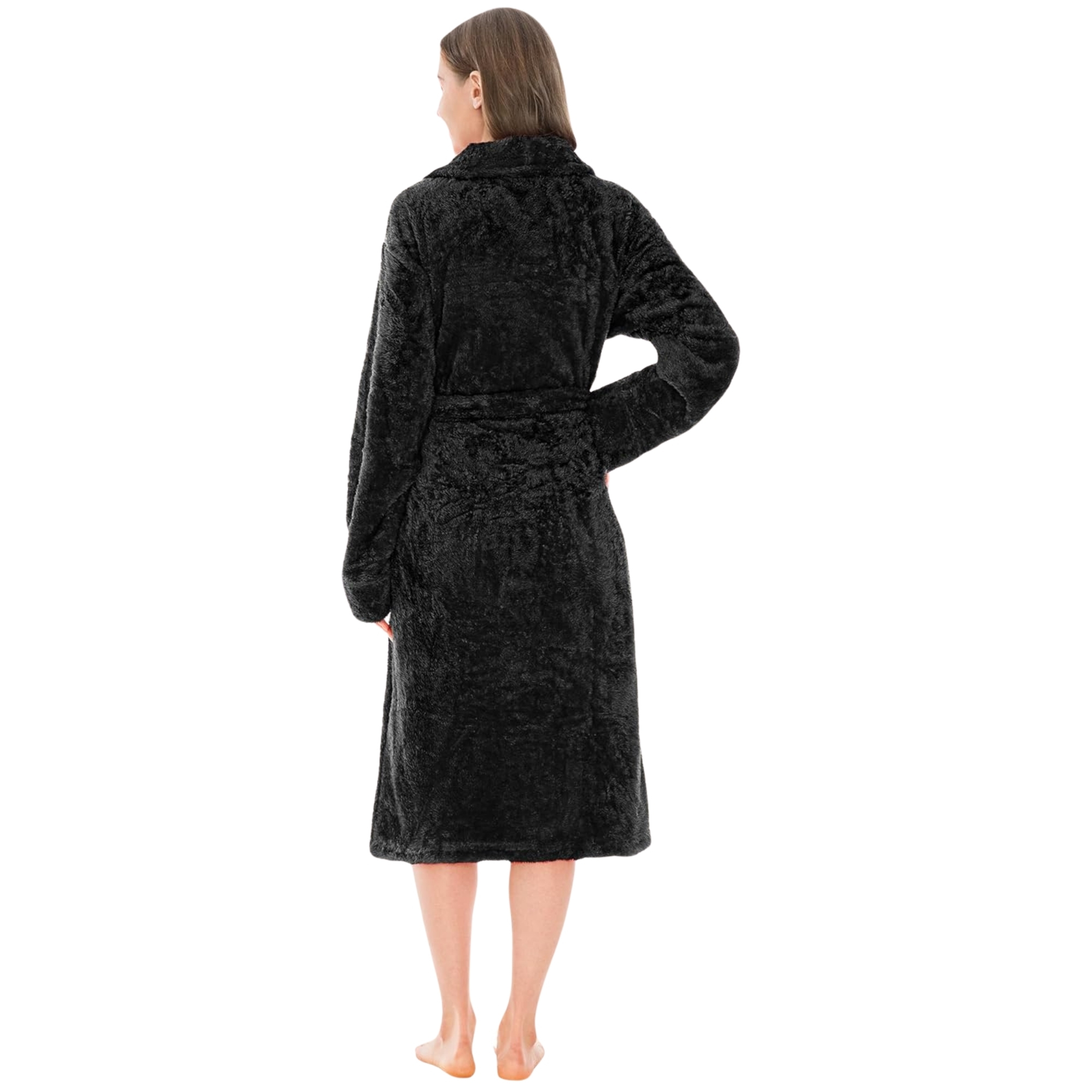 Plush Fleece Sherpa Shaggy Bathrobe For Women