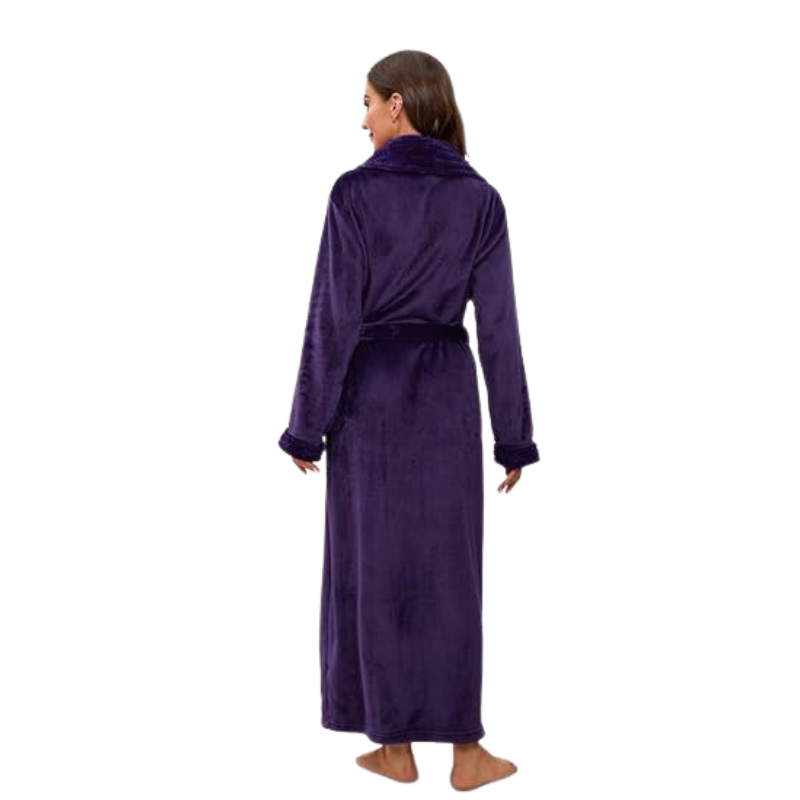 Full Length Plush Fleece Bathrobe For Women