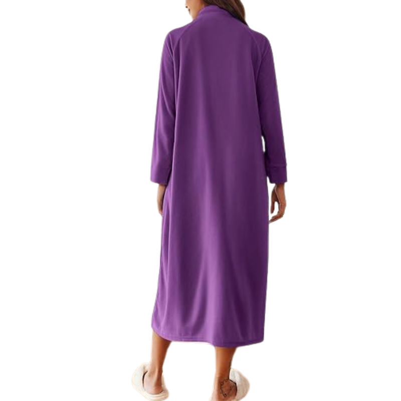 Long Sleeves Soft Bathrobe With Pockets For Women