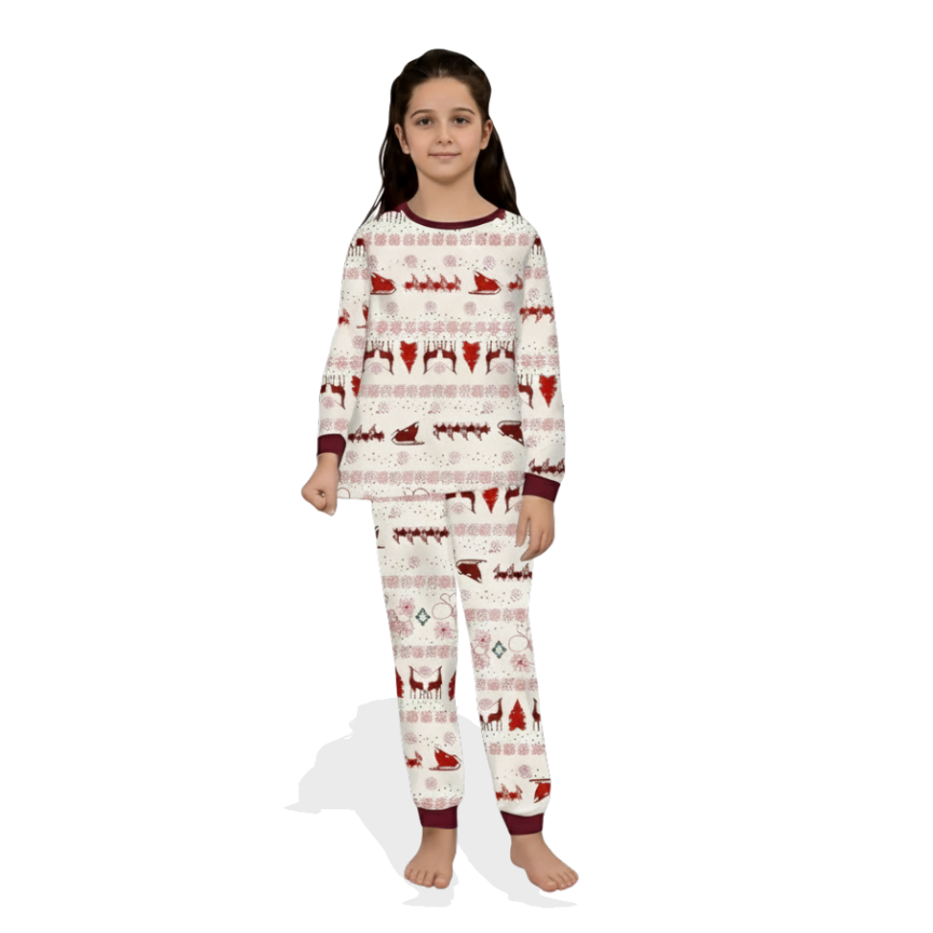 Reindeer Snowflake Christmas Pattern Family Matching Pajama Set