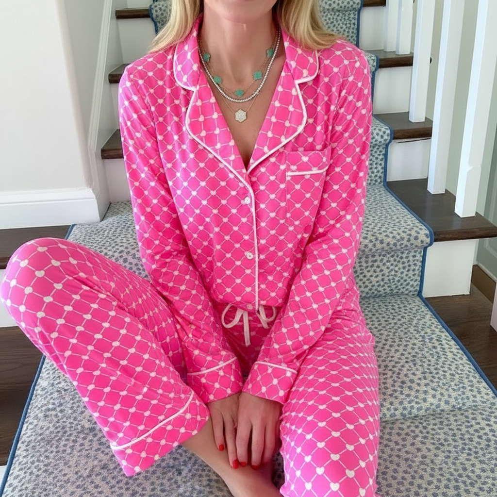 Smitten Hearts Wide Leg Pajama Set