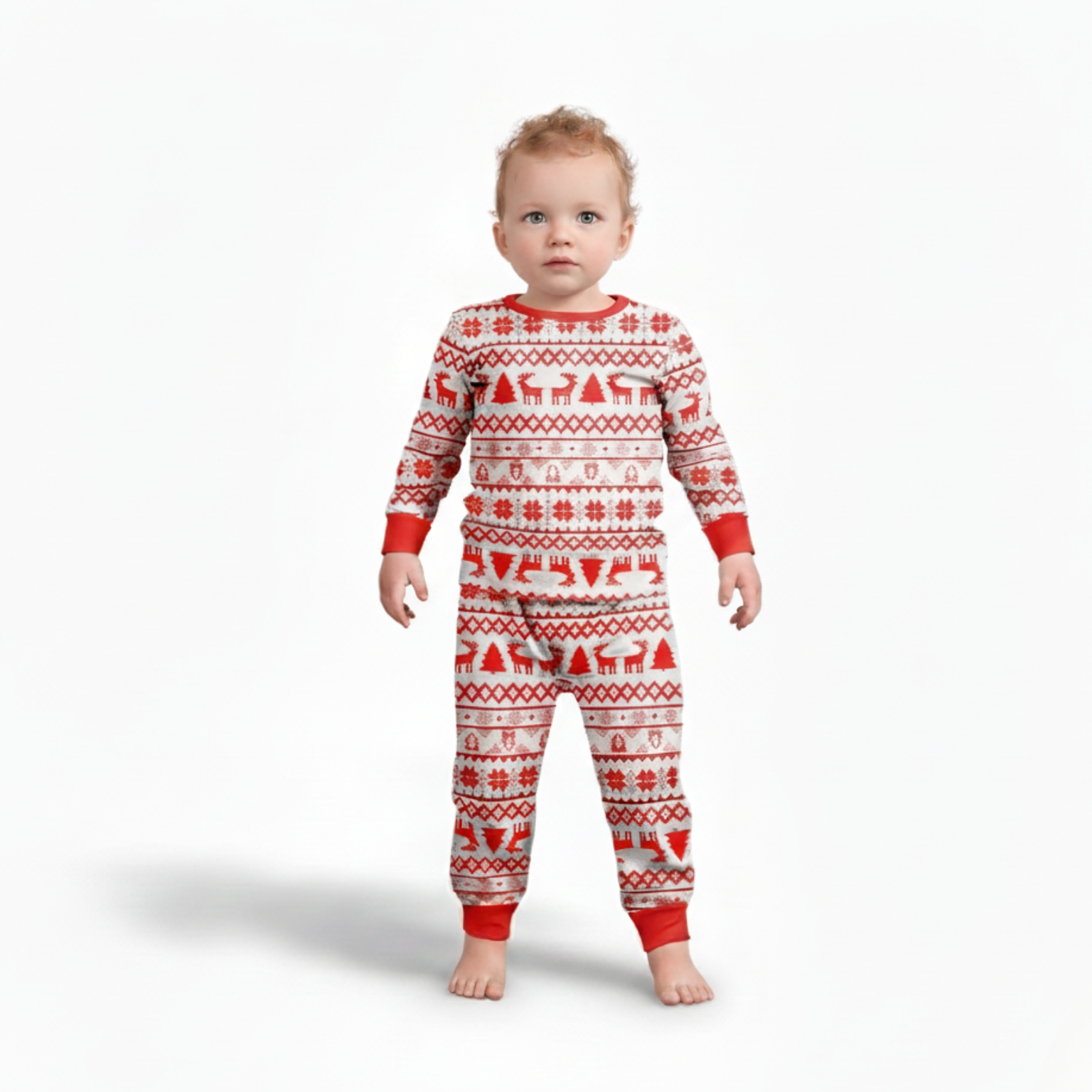 Snowflakes And Stars Design Matching Family Christmas Pajamas