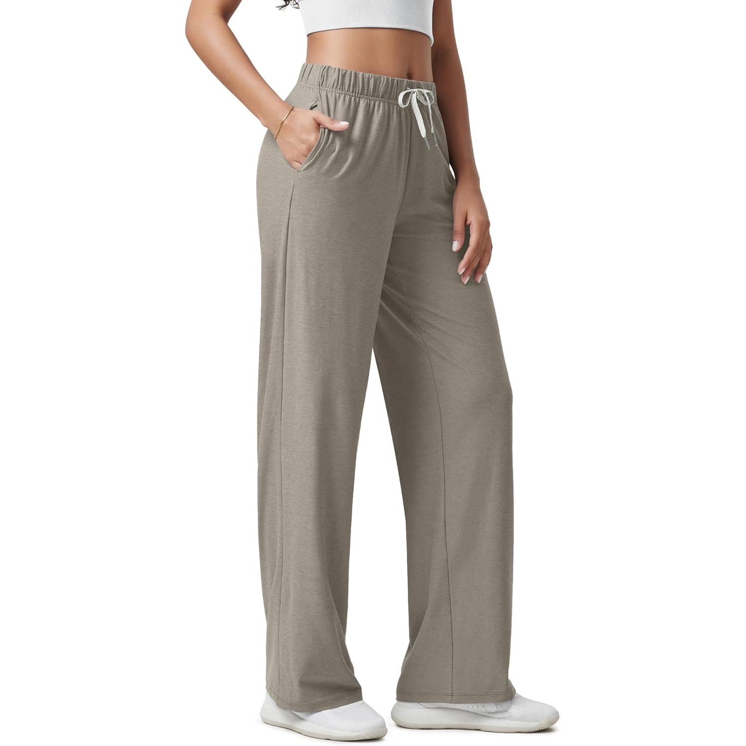 Straight Lounge Pants With Pockets For Women