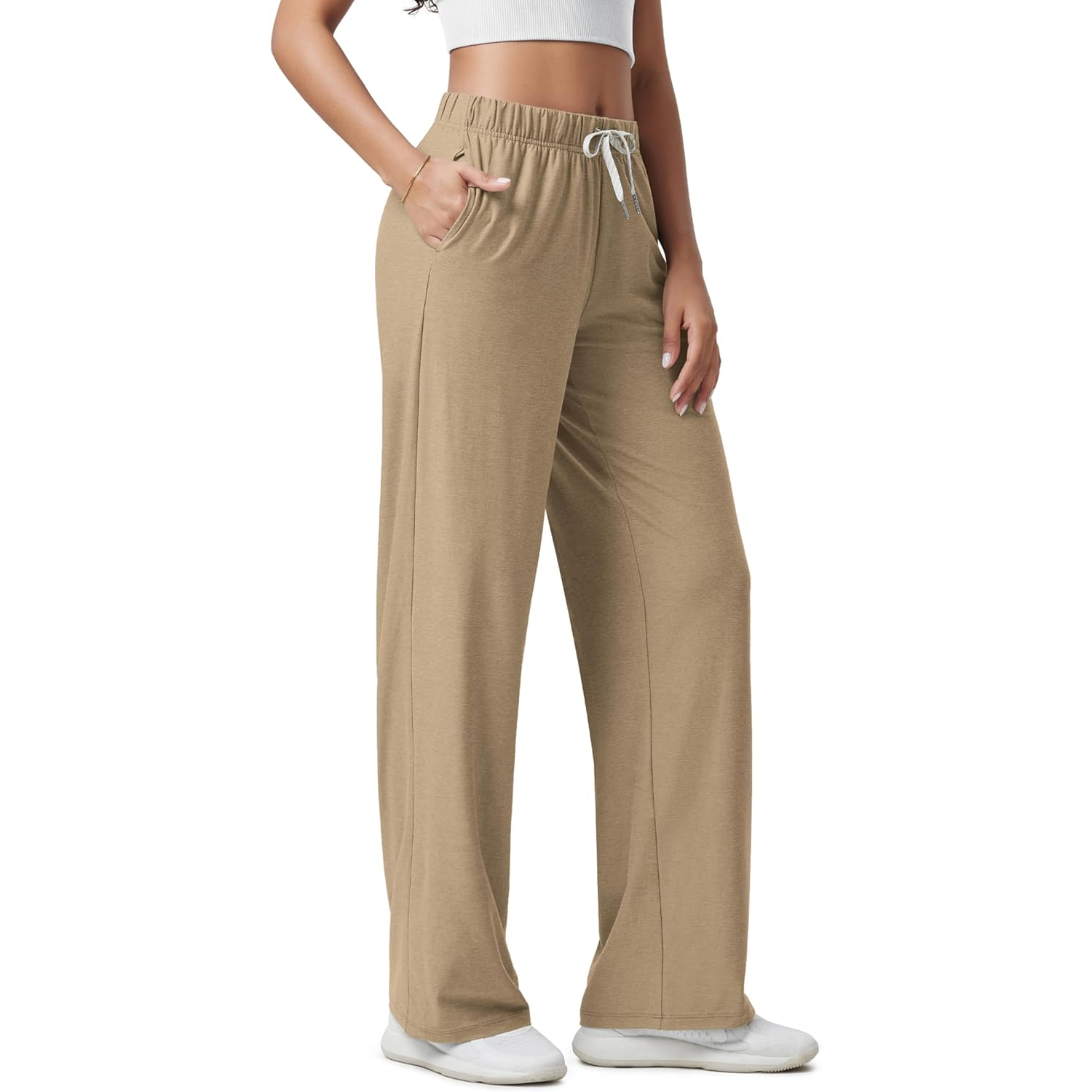 Straight Lounge Pants With Pockets For Women