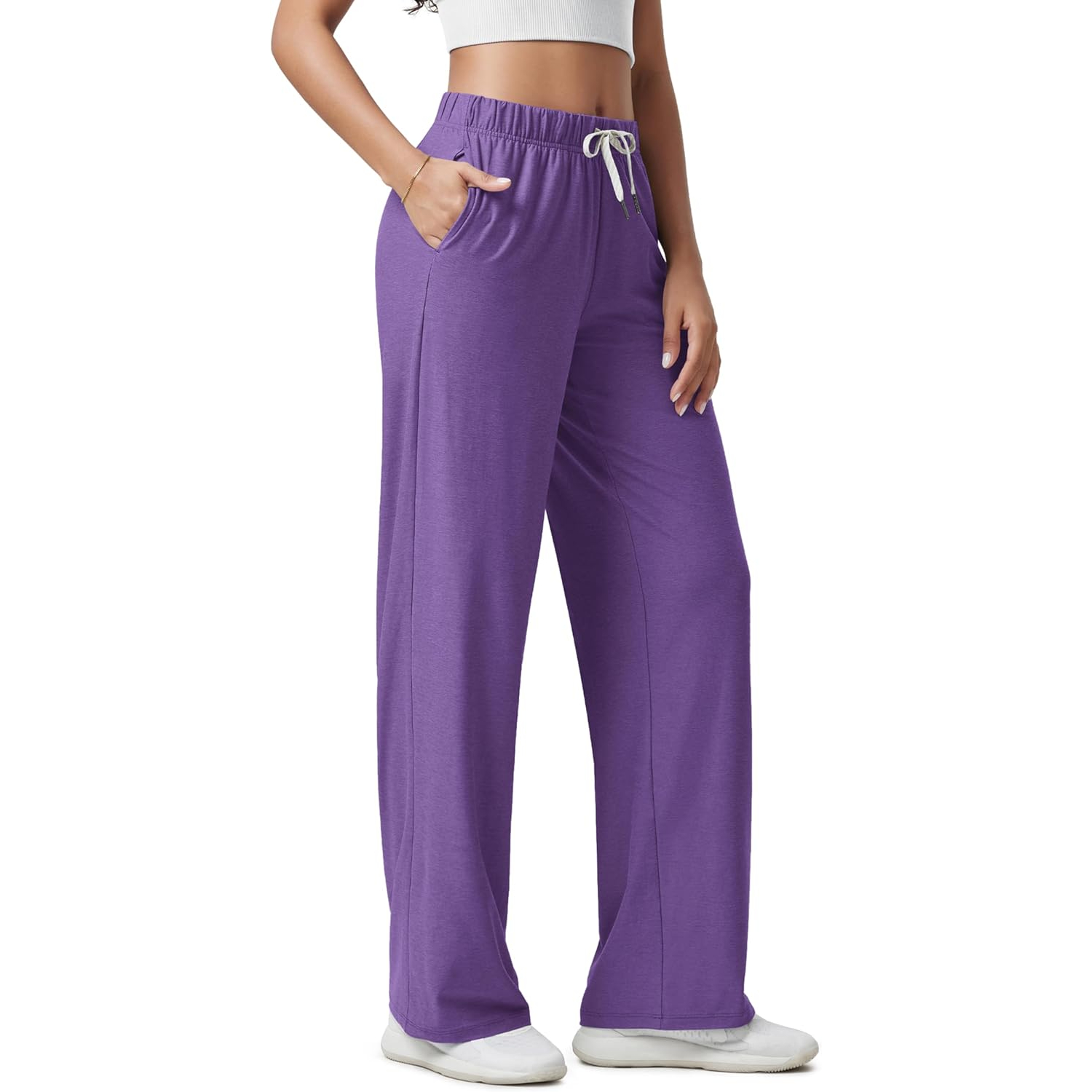 Straight Lounge Pants With Pockets For Women