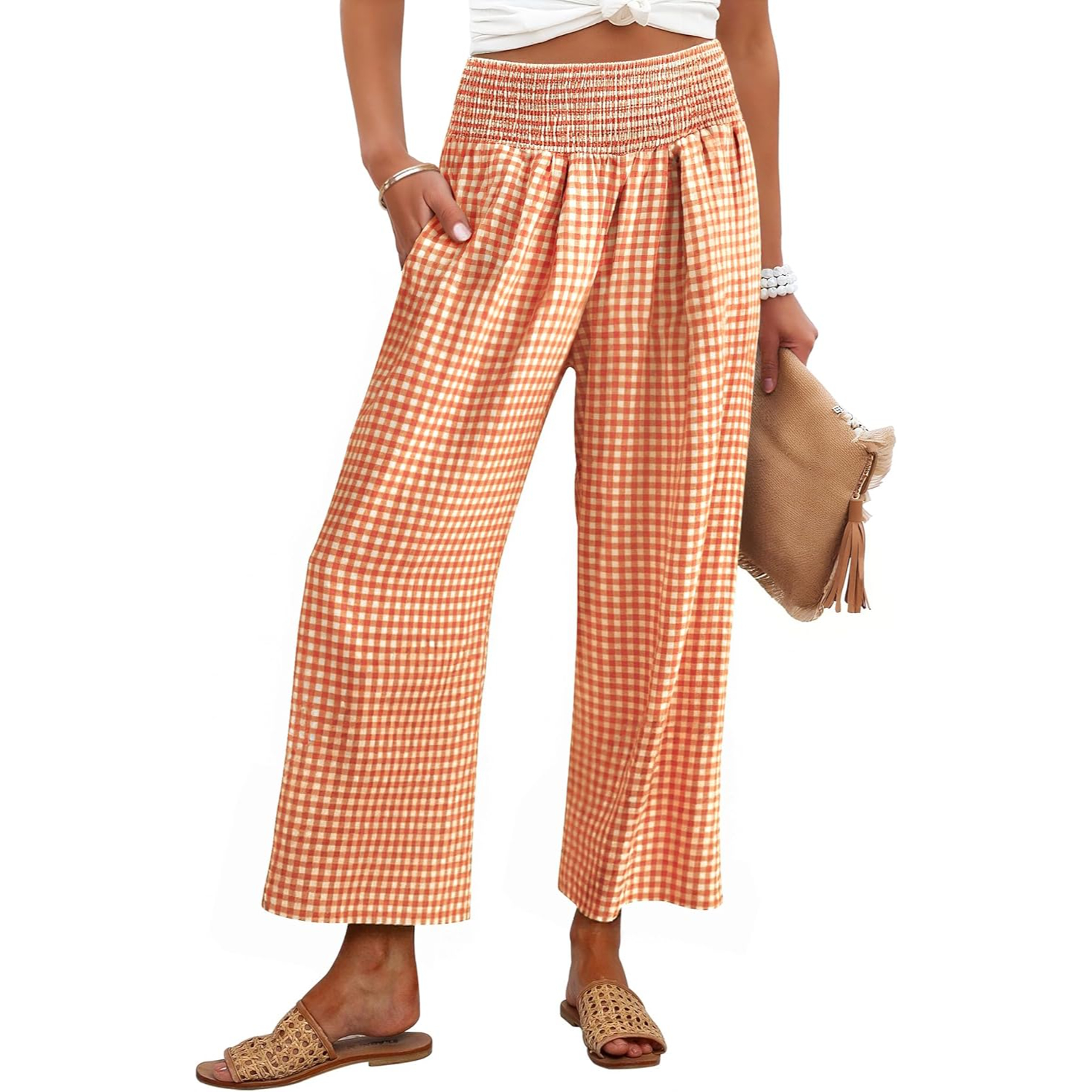 Striped Lounge Pants With Cropped Palazzo Design