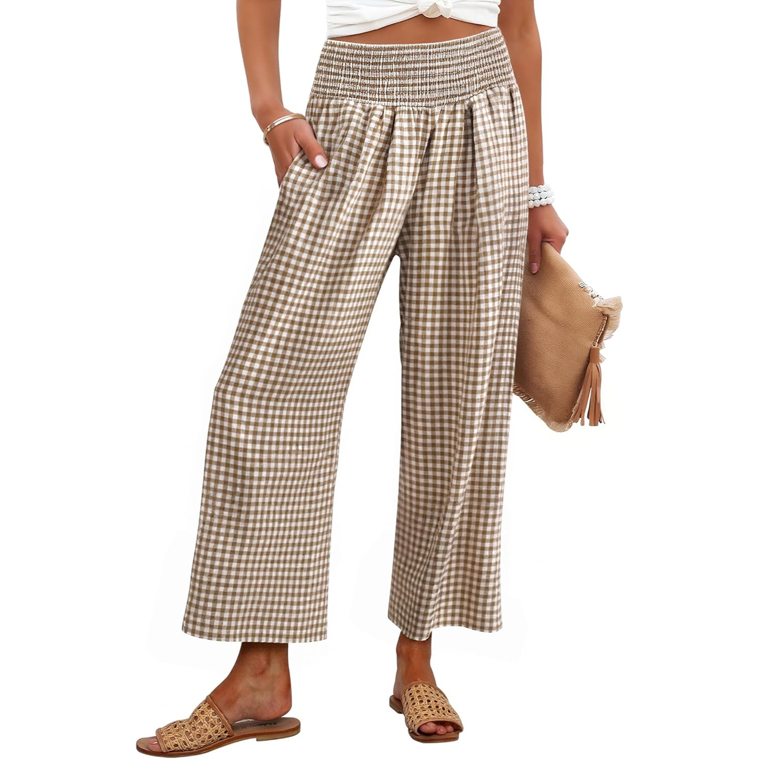 Striped Lounge Pants With Cropped Palazzo Design
