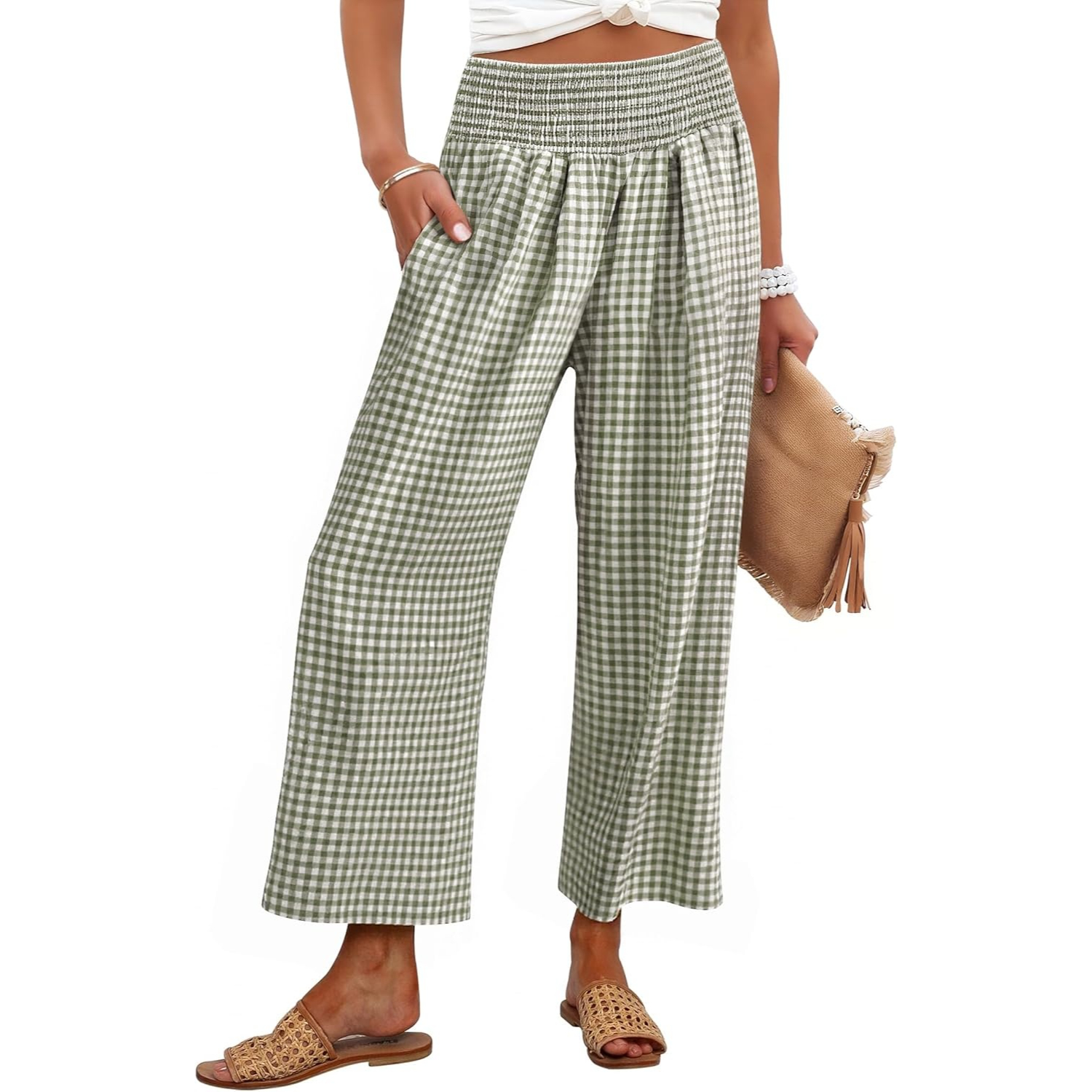 Striped Lounge Pants With Cropped Palazzo Design