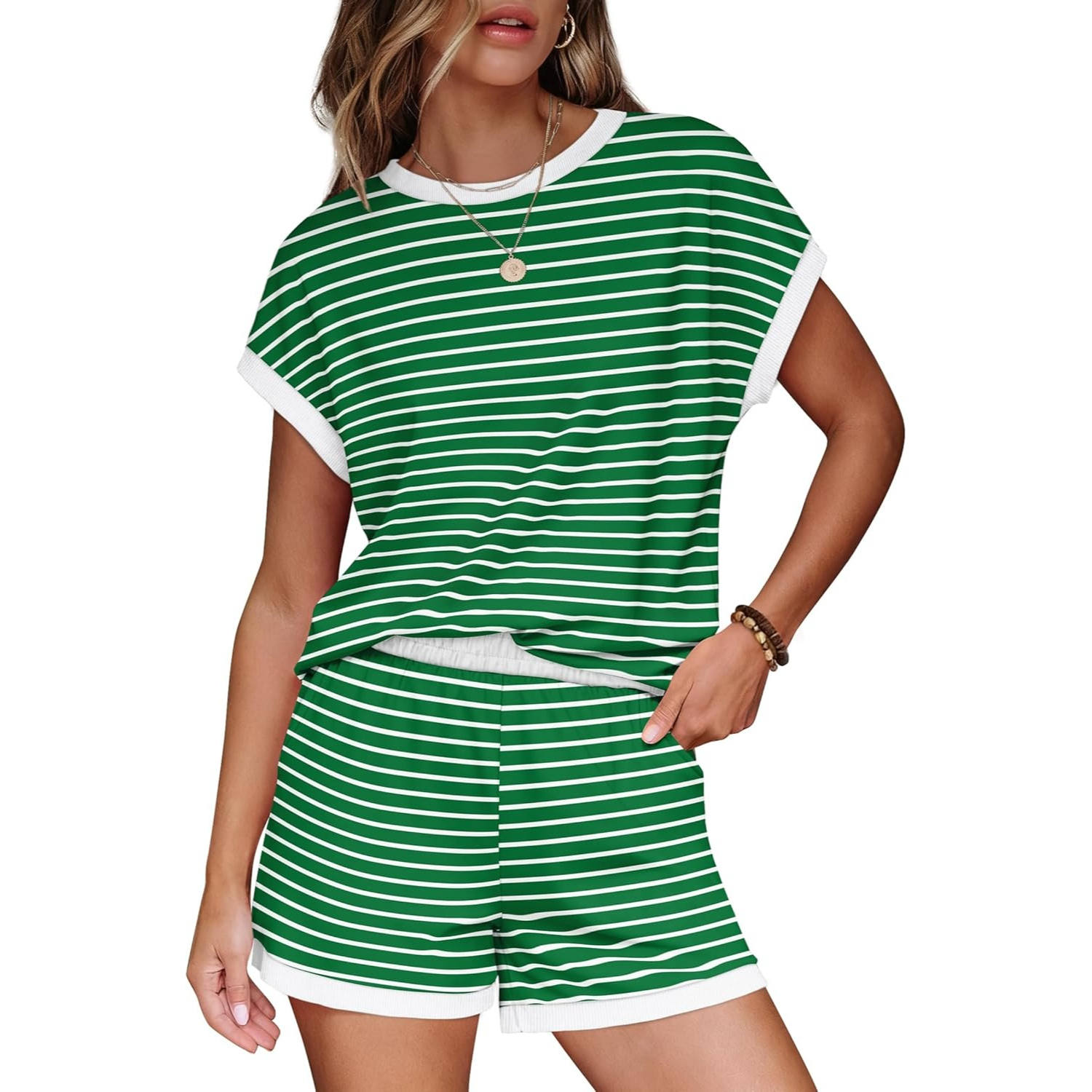 Summer Cap Sleeve Two Piece Sets For Women