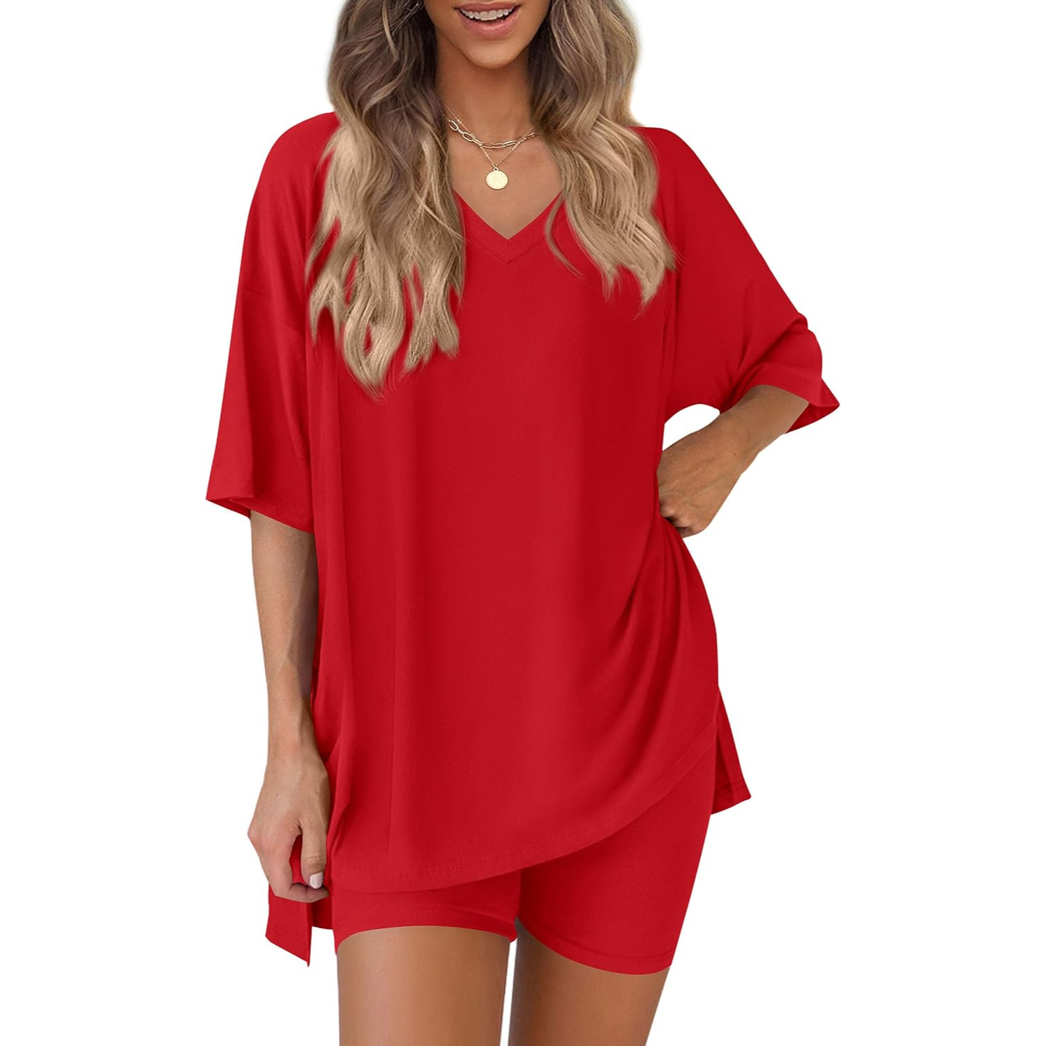 Summer Oversized Shirt And Shorts Two Piece Set