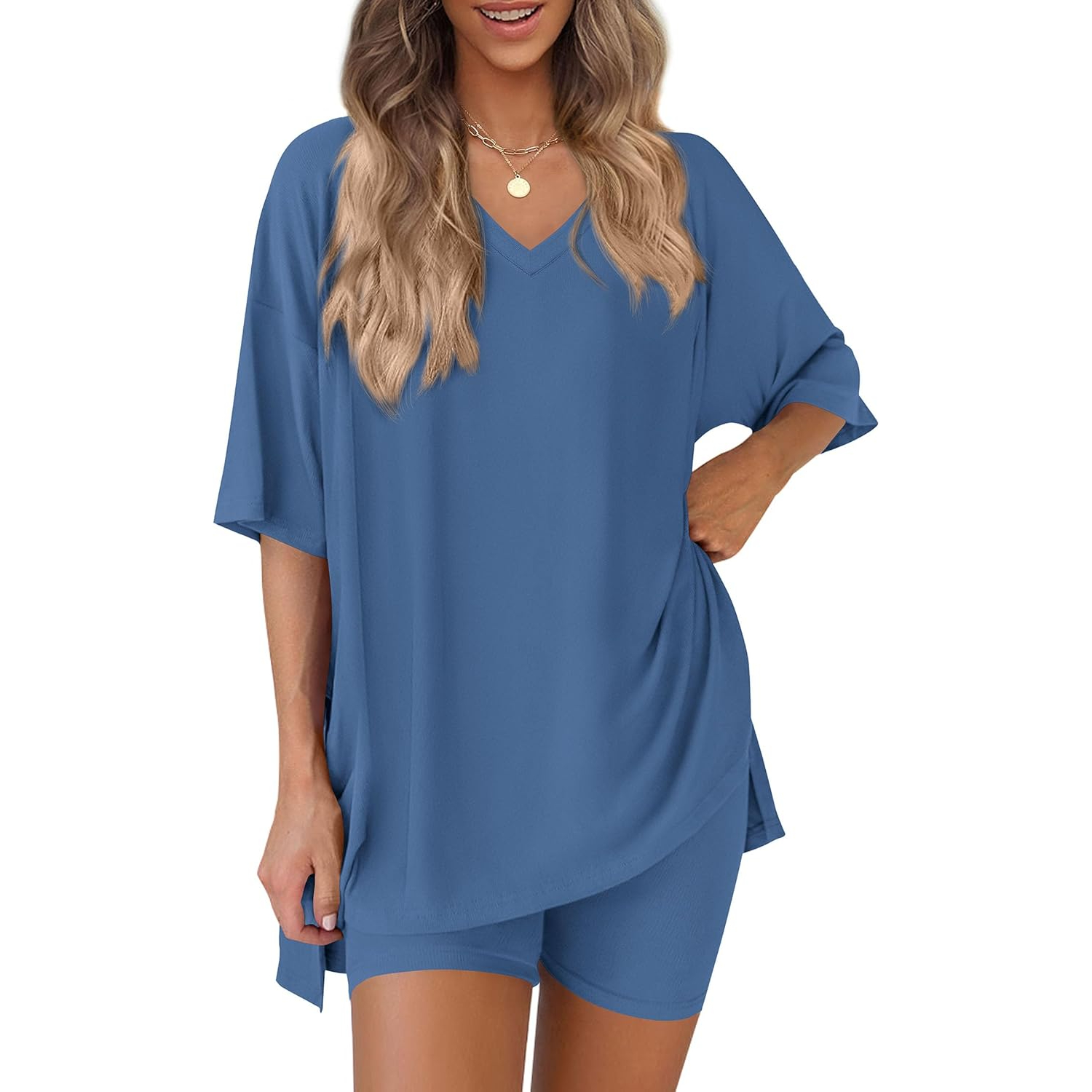 Summer Oversized Shirt And Shorts Two Piece Set