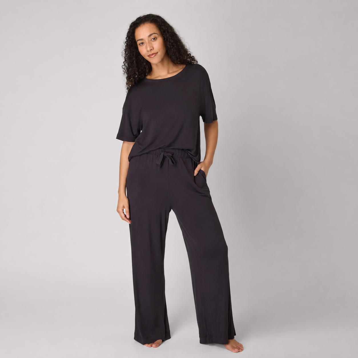T Shirt And Pants Loungewear Pajama Set With Pockets For Women