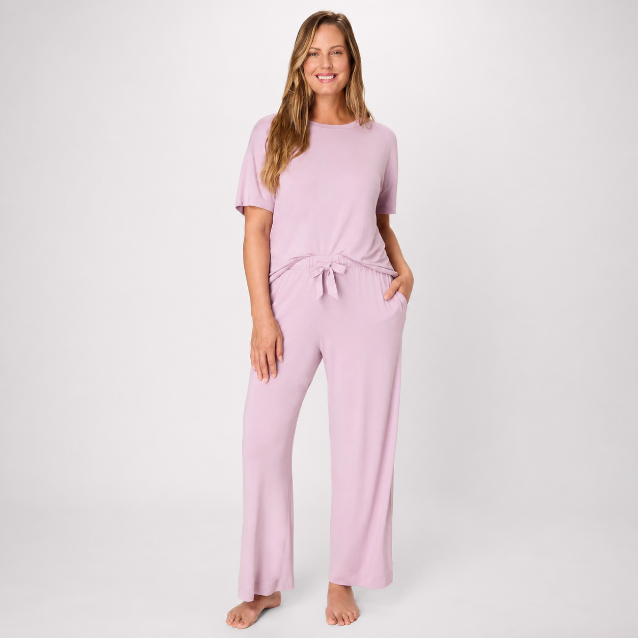 T Shirt And Pants Loungewear Pajama Set With Pockets For Women