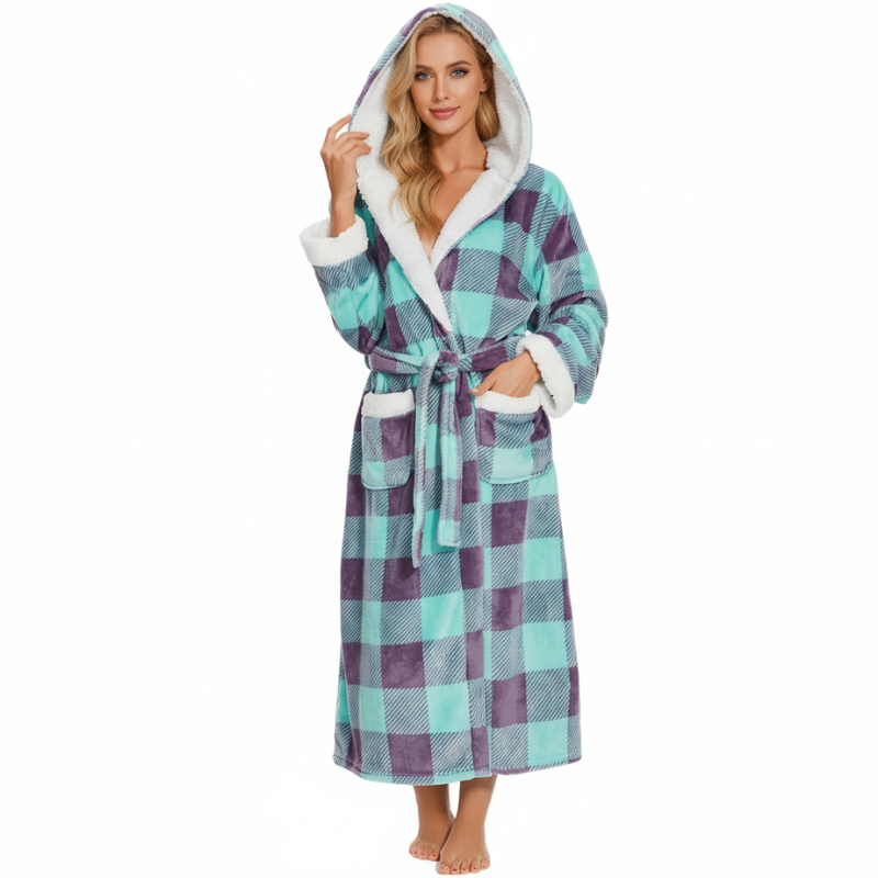 Cozy Hooded Bathrobe For Women