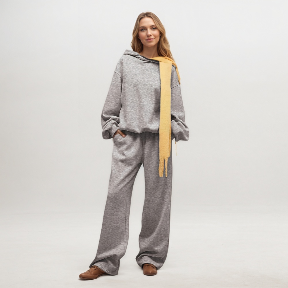 Two Piece Oversized Hoodie And Loose Fit Sweatpants Set With Pockets For Women