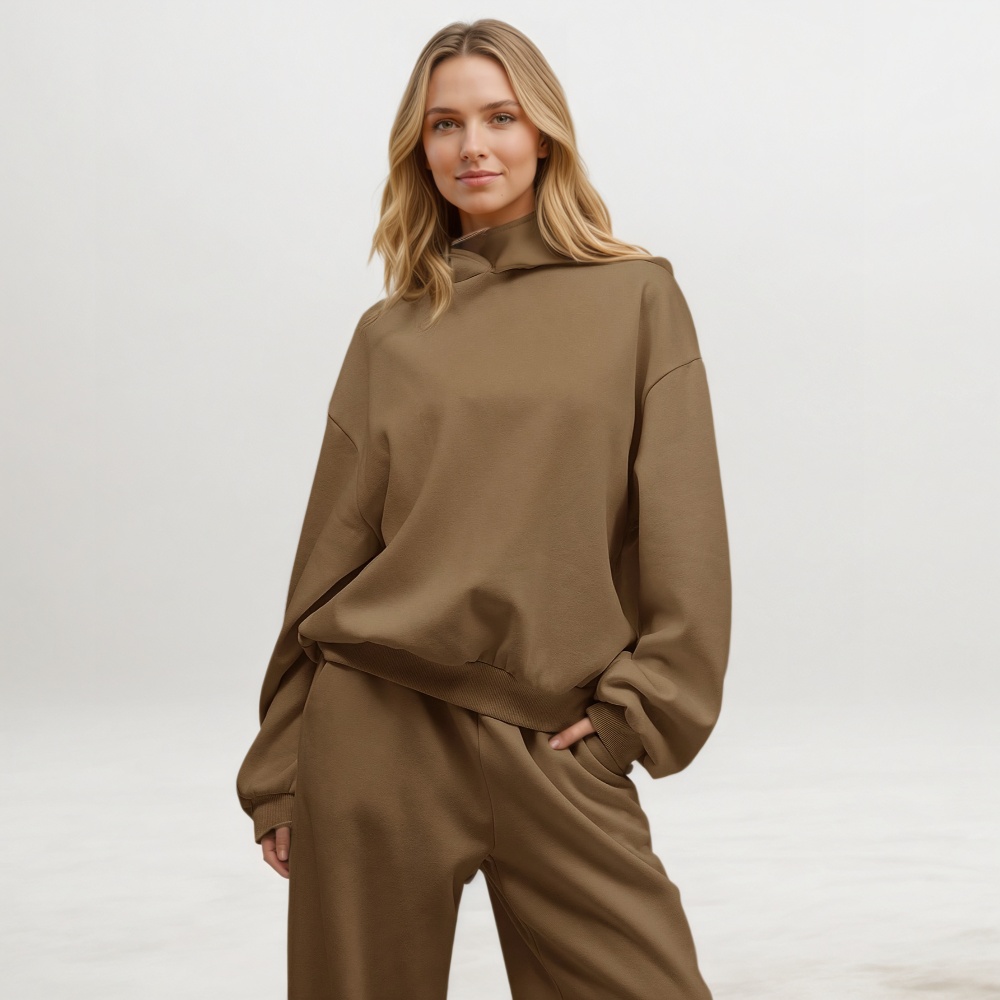 Two Piece Oversized Hoodie And Loose Fit Sweatpants Set With Pockets For Women