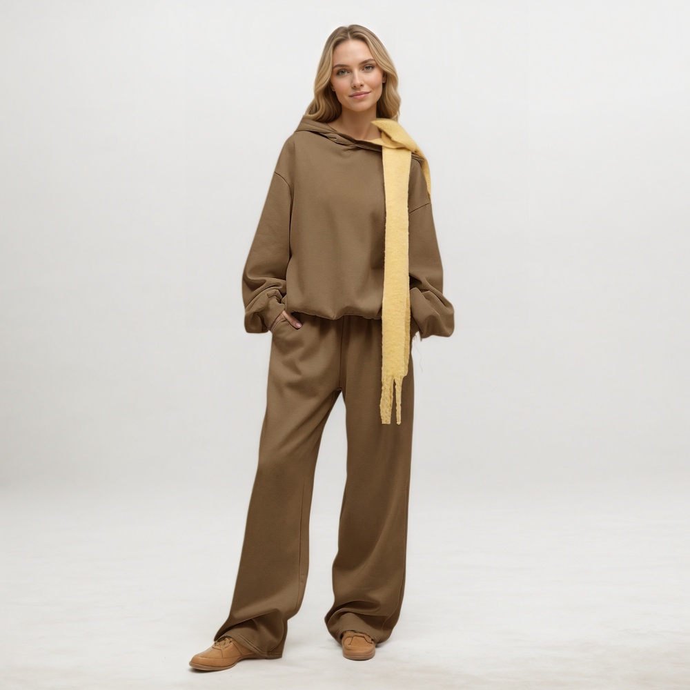 Two Piece Oversized Hoodie And Loose Fit Sweatpants Set With Pockets For Women