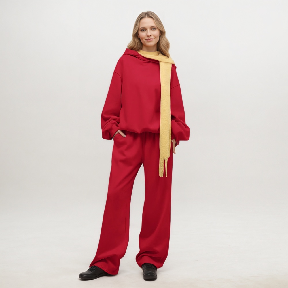 Two Piece Oversized Hoodie And Loose Fit Sweatpants Set With Pockets For Women