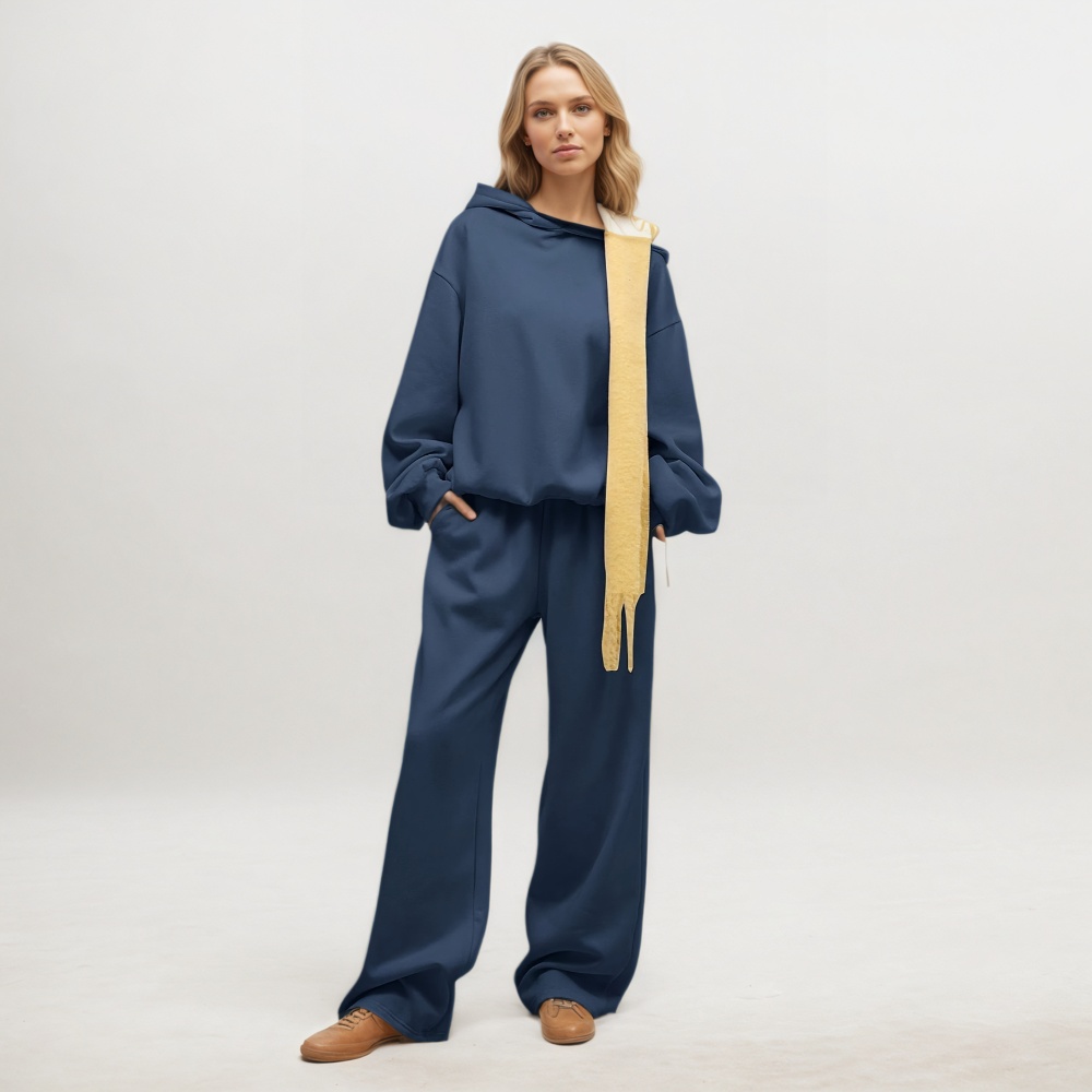 Two Piece Oversized Hoodie And Loose Fit Sweatpants Set With Pockets For Women