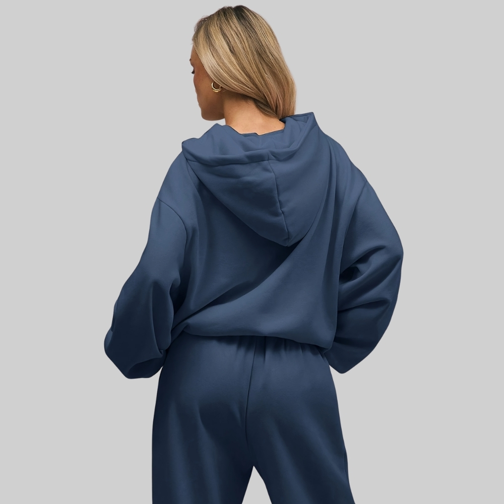 Two Piece Oversized Hoodie And Loose Fit Sweatpants Set With Pockets For Women