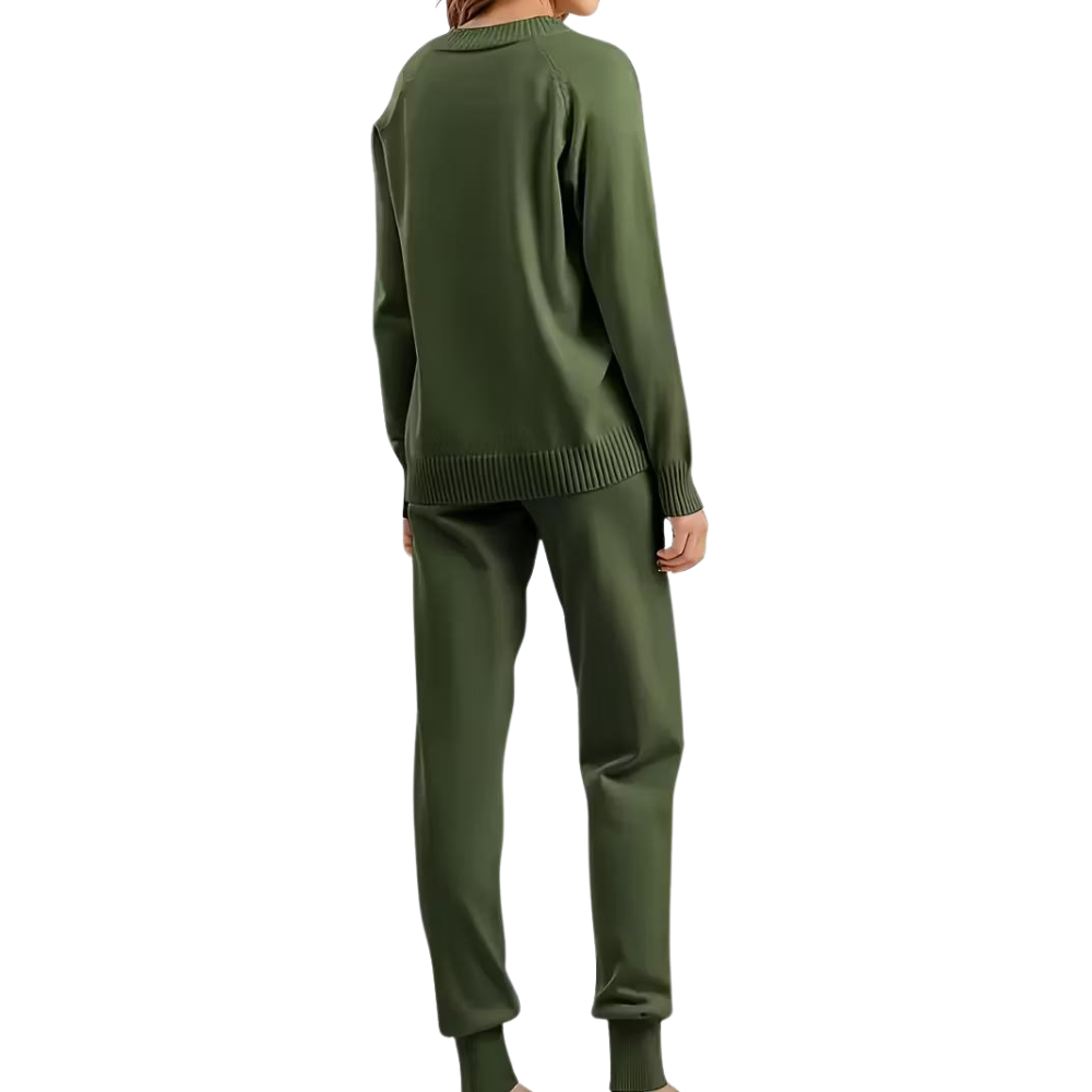 V Collar Knit Sweater Pant SetV Collar Knit Sweater Pant Set - Image 13