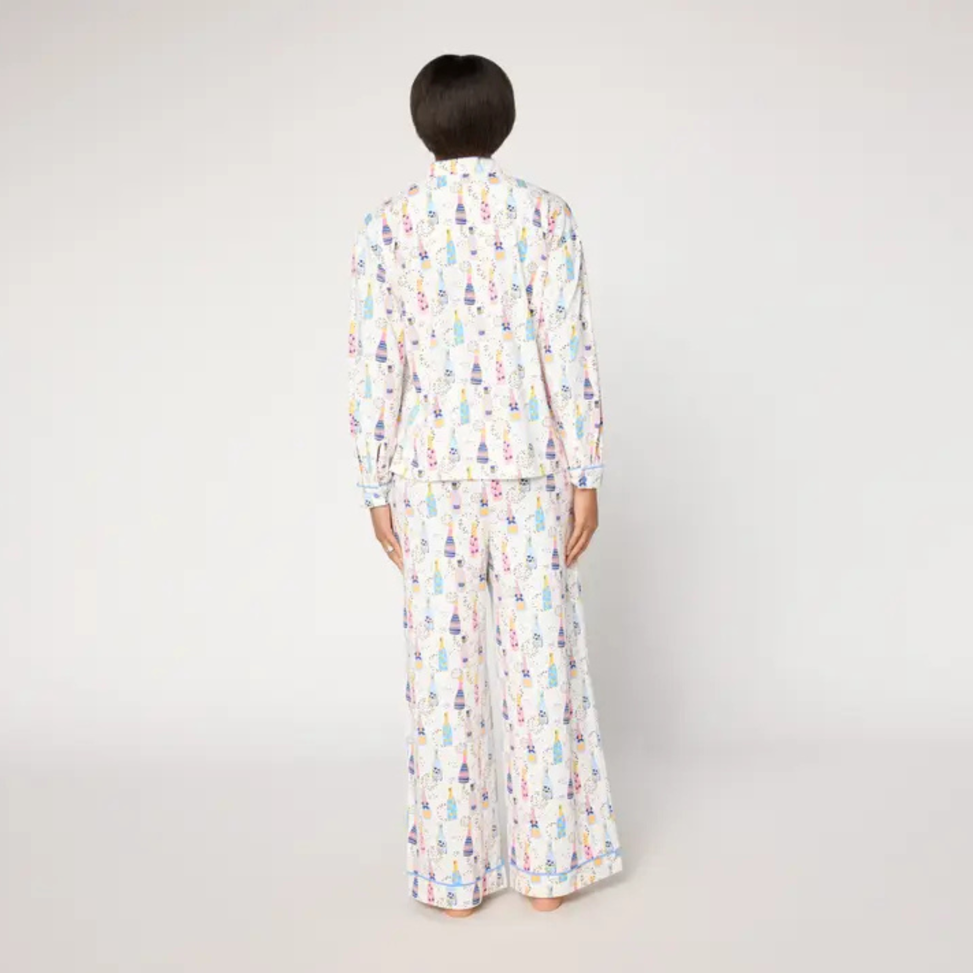 Knit Notch Collar Button Front Pajama Set