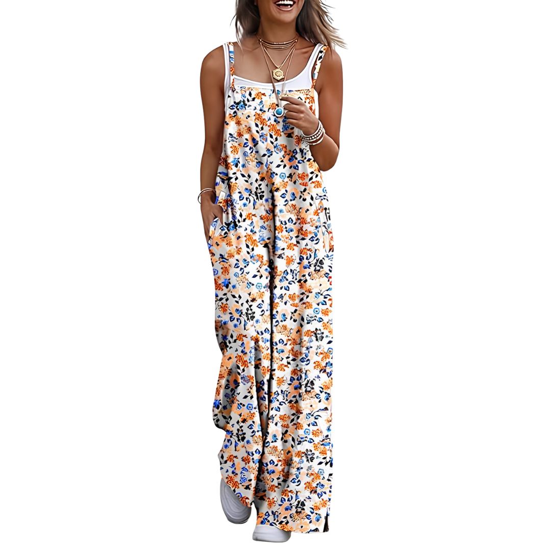 Casual Wide Fit Baggy Jumpsuit With Pockets For Women 