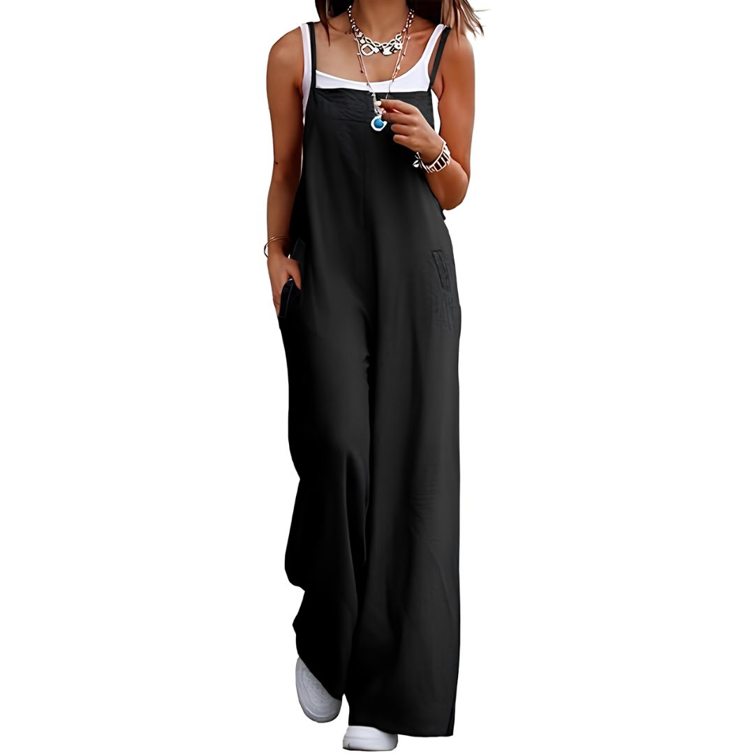 Casual Wide Fit Baggy Jumpsuit With Pockets For Women 