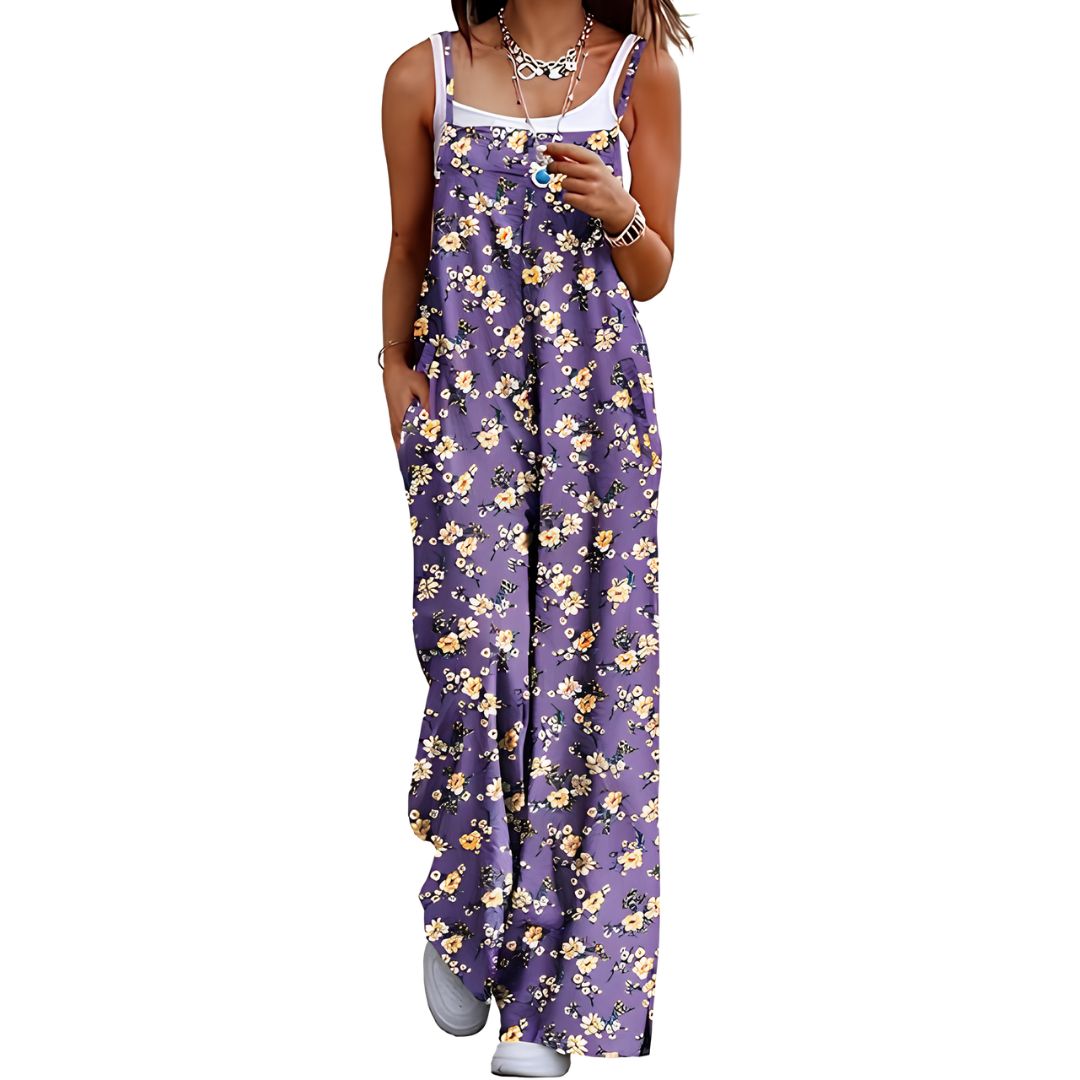 Casual Wide Fit Baggy Jumpsuit With Pockets For Women 