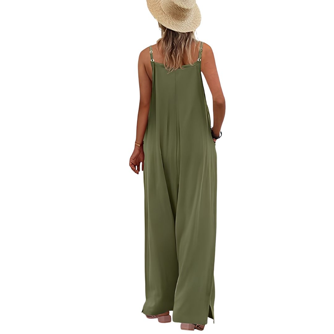 Casual Wide Fit Baggy Jumpsuit With Pockets For Women 
