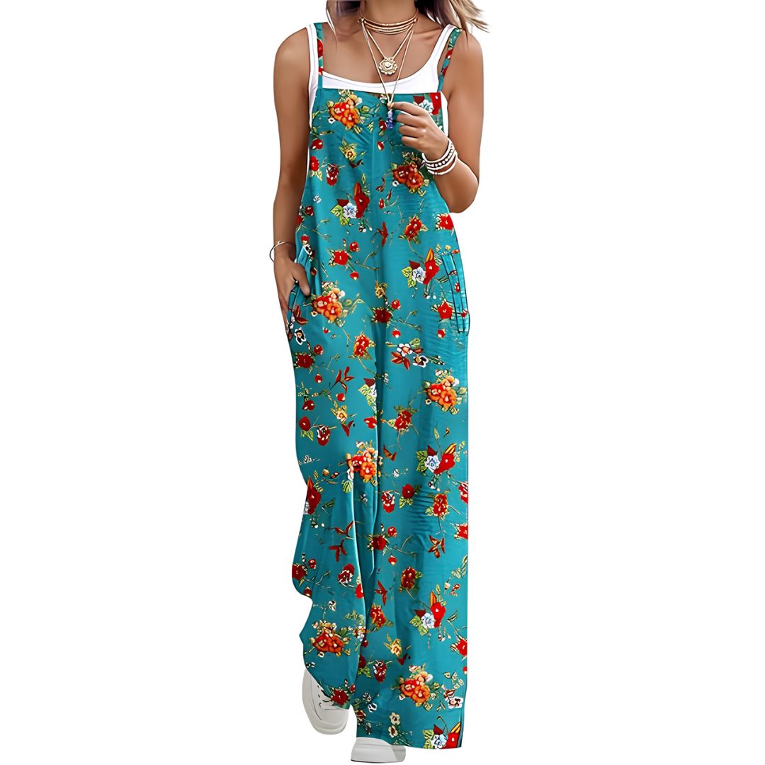 Casual Wide Fit Baggy Jumpsuit With Pockets For Women 
