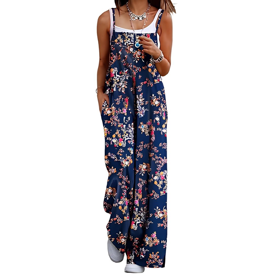Casual Wide Fit Baggy Jumpsuit With Pockets For Women 