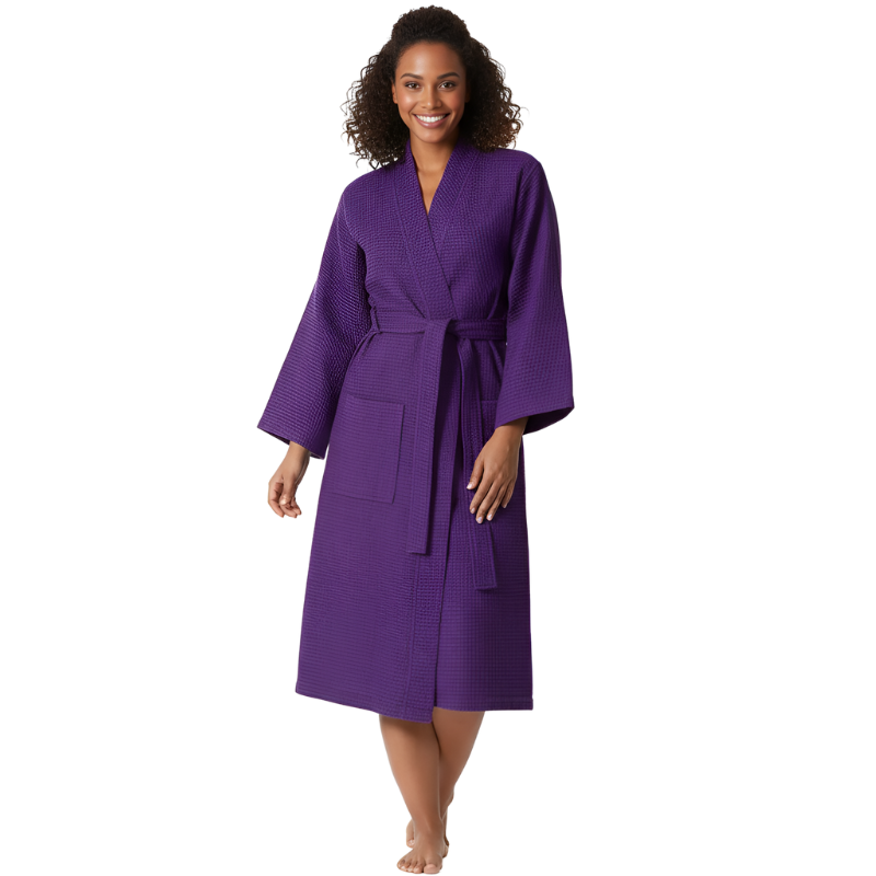 Waffle Knit Lightweight Kimono Spa Bath Robes For Women